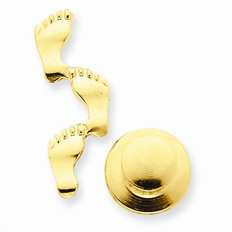 14k Gold Footprints Tie Tac Pendant, Pendants for Necklace