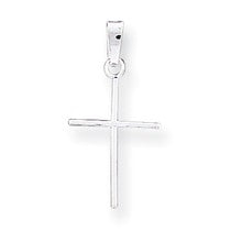 14k White Gold Cross Charm hide-image