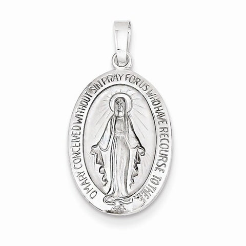 14k White Gold Miraculous Medal pendant, Dazzling Pendants for Necklace