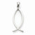 14k White Gold Ichthus Fish pendant, Pendants for Necklace