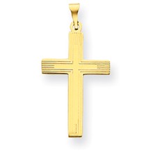 14k Gold Polished Cross Charm hide-image