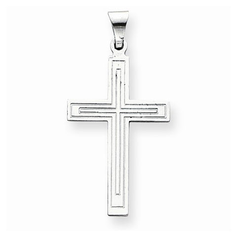 14k White Gold Cross Pendant, Exquisite Pendants for Necklace