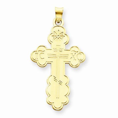 14k Gold Eastern Orthodox Cross pendant, Fine Pendants for Necklace