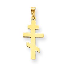 14k Gold Eastern Orthodox Cross Charm hide-image