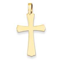 14k Gold Polished Cross Charm hide-image