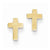 14k Yellow Gold Polished Cross Post Earrings