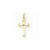14k Gold Small AA Diamond Budded Cross Pendant, Quality AA (G-H Color, SI1-SI2 Clarity)