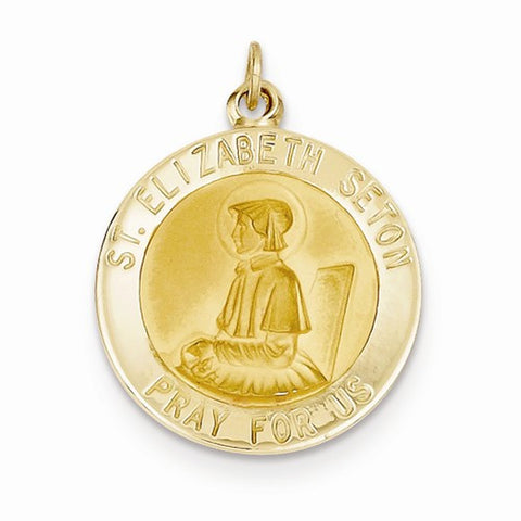 14k Gold Saint Elizabeth Seton Medal Pendant, Pendants for Necklace