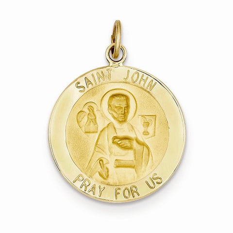 14k Gold Saint John Medal Pendant, Pendants for Necklace