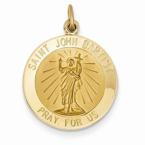 14k Gold Saint John Baptist Medal Pendant, Pendants for Necklace