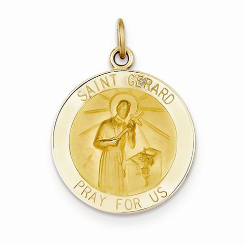 14k Gold Saint Gerard Medal Pendant, Pendants for Necklace