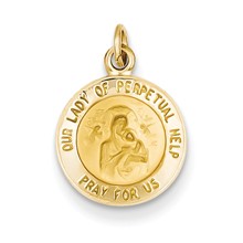 14k Gold Our Lady of Perpetual Help Medal Charm hide-image