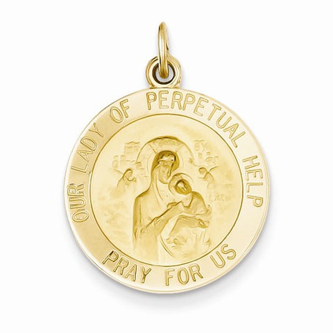 14k Gold Our Lady of Perpetual Help Medal Pendant, Pendants for Necklace