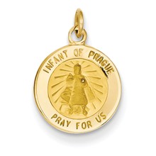 14k Gold Infant of Prague Medal Charm hide-image