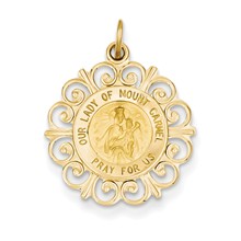 14k Gold Our Lady of Mt. Carmel Medal Charm hide-image
