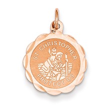 14k Rose Gold Saint Christopher Medal Charm hide-image