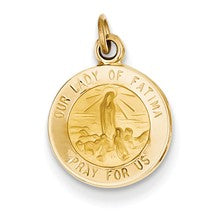 14k Gold Our Lady of Fatima Medal Charm hide-image
