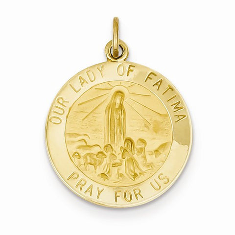 14k Gold Our Lady of Fatima Medal pendant, Adorable Pendants for Necklace