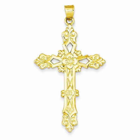 14k Gold Polished Cross Pendant, Delightful Pendants for Necklace