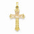 14k Gold Two-Tone Claddagh Cross pendant, Fine Pendants for Necklace