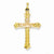 14k Gold Two-tone Claddagh Cross Pendant, Pendants for Necklace