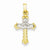 14k Gold Two-tone Claddagh Cross Pendant, Pretty Pendants for Necklace
