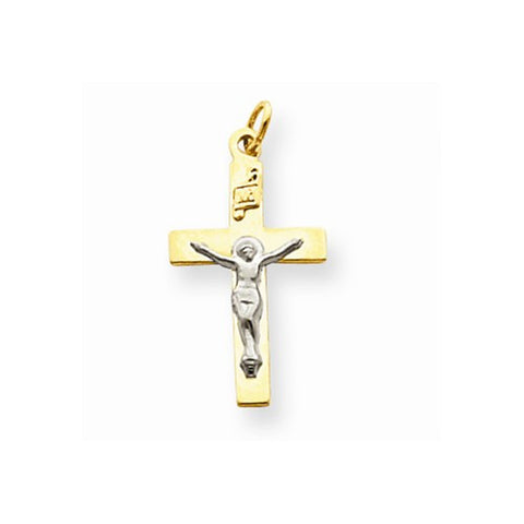 14k Gold Two-tone INRI Crucifix Pendant, Lovely Pendants for Necklace