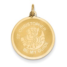 14k Gold Saint Christopher Medal Charm hide-image