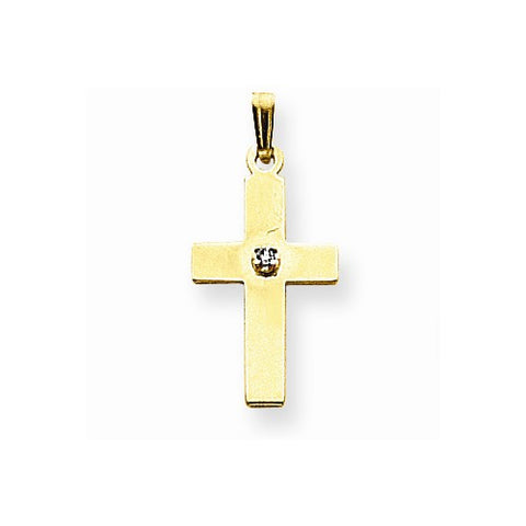14k Gold Polished .01ct. Diamond Cross pendant, Exquisite Pendants for Necklace