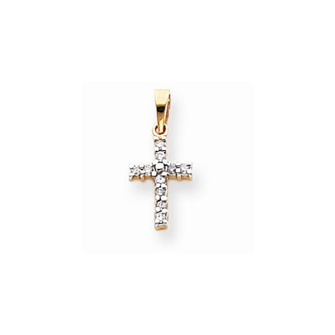 14k Gold & Rhodium Diamond Latin Cross pendant, Lovely Pendants for Necklace
