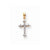 14k Gold & Rhodium Diamond Fleur de Lis Cross Pendant, Pendants for Necklace