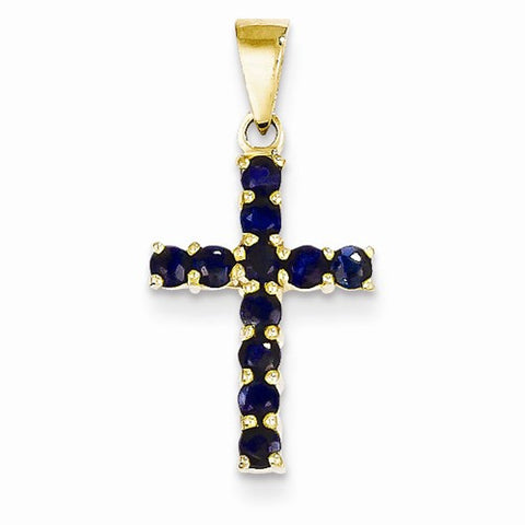 14k Gold Sapphire Cross pendant, Gorgeous Pendants for Necklace