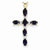 14k Gold Diamond & Sapphire Cross pendant, Lovely Pendants for Necklace