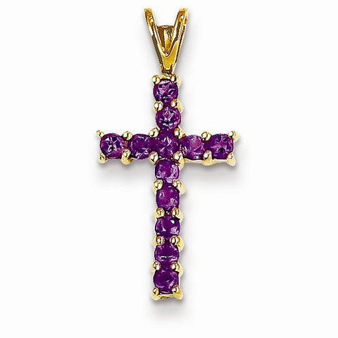 14k Gold Amethyst Cross pendant, Appealing Pendants for Necklace