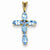14k Gold Blue Topaz Cross pendant, Dazzling Pendants for Necklace