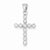 14k White Gold CZ Cross pendant, Pretty Pendants for Necklace