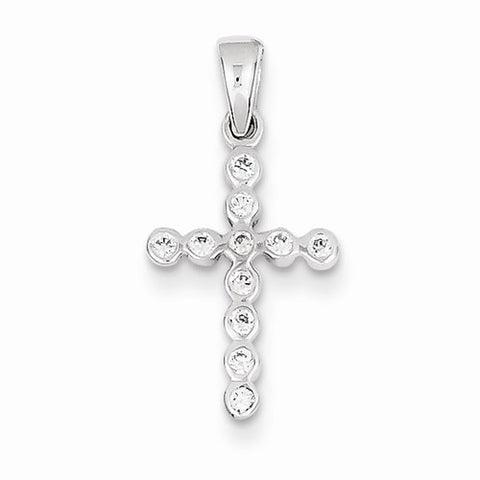14k White Gold CZ Cross pendant, Gorgeous Pendants for Necklace