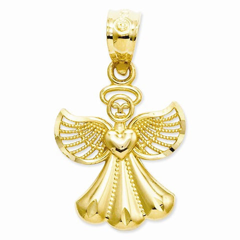 14k Gold Polished Angel pendant, Lovely Pendants for Necklace