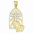 14k Gold & Rhodium Praying Hands Pendant, Pendants for Necklace