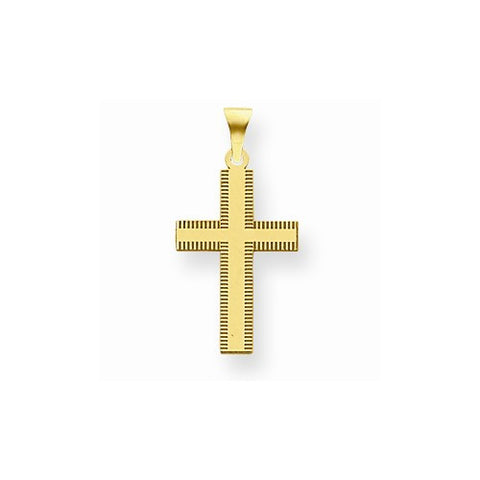 14k Gold Laser Designed Cross Pendant, Appealing Pendants for Necklace