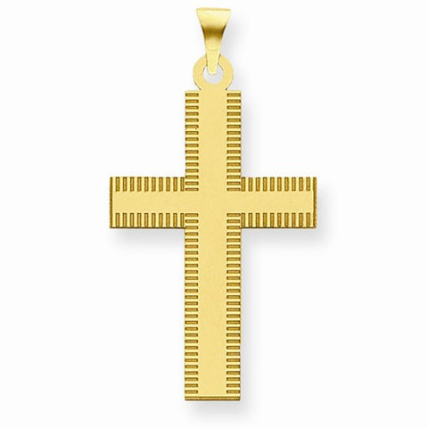 14k Gold Laser Designed Cross Pendant, Dazzling Pendants for Necklace