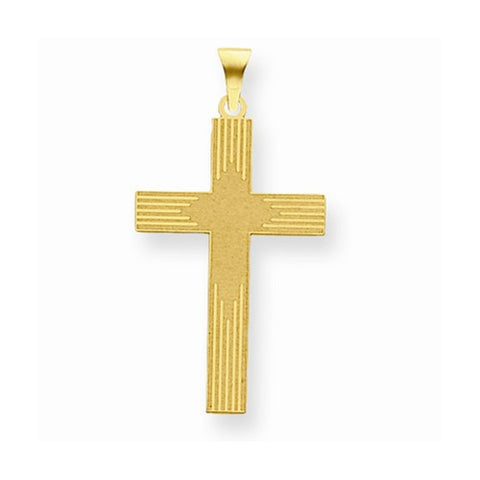 14k Gold Laser Designed Cross Pendant, Exquisite Pendants for Necklace