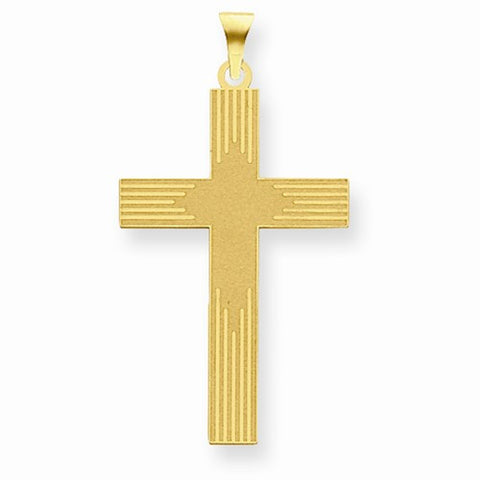 14k Gold Laser Designed Cross Pendant, Fine Pendants for Necklace