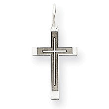14k White Gold Laser Designed Cross Charm hide-image