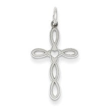 14k White Gold Laser Designed Cross Charm hide-image