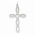 14k White Gold Laser Designed Cross Pendant, Pendants for Necklace