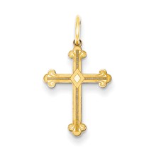 14k Gold Laser Designed Cross Charm hide-image