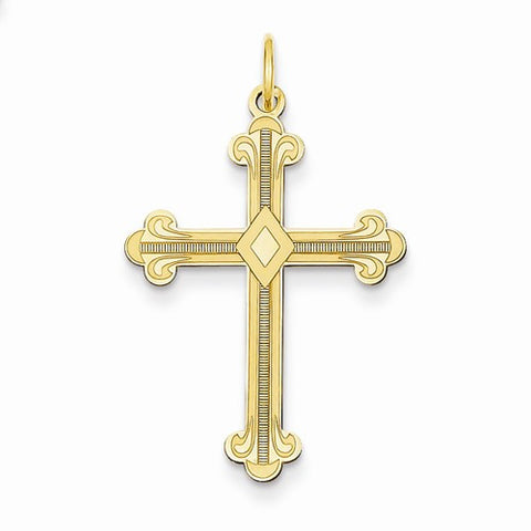 14k Gold Laser Designed Cross Pendant, Lovely Pendants for Necklace