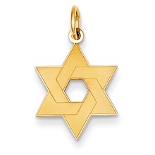 14k Gold Laser Designed Star of David Charm hide-image