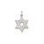 Laser Designed Star of David Charm in 14k White Gold